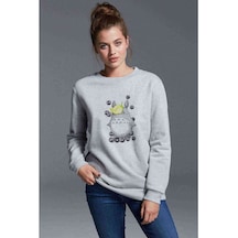 My Neighbor Komşum Totoro Baskılı Gri Kadın Sweatshirt (534622005)