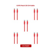 S-lınk Sl-cat6030re Cat6 Patch 30cm Kablo Kırmızı 5li Paket