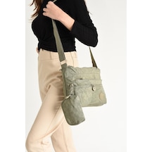 Klinkır Omuz Çantası Mini Cüzdanlı Çapraz Askılı Postacı Çanta Su İtici Kumaş 27 17 Cm Hafif 001