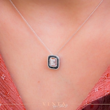 Venta 0.07 Karat 14K Baget Pırlanta Kolye N11.2360