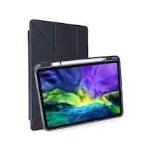 Apple Uyumlu  iPad Pro 11 2024 Kılıf Kalemlikli Mars Tablet Kılıfı - Lacivert Diğer