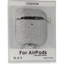 Apple, Uyumlu AirPods 2 2.nesil Spell Simli Kılıf - Gümüş