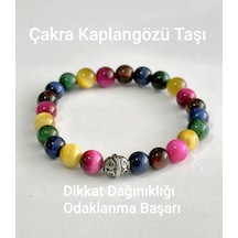 Fy Doğaltaş Çakra Kaplangözü Bileklik 8mm 7 Çakra