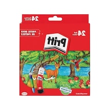 24'lü Pastel Boya Seti - Canlı Renkler, Kolay Taşınabilir 124-Pembe