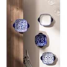 Reve Bleu Vista Kare Tabak Seti - 17 Cm - Mavi/beyaz 8684427358450 Çok Renkli