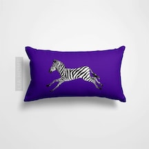 Mor Zebra Desenli Çift Taraflı Dekoratif Yastık Kılıfı 32 x 55 CM - Mor