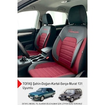 Premium Serisi Lüks Keten Oto Koltuk Kılıfı Tofaş Kartal-şahin-doğan-serçe-tempra İle Uyumlu Bordo