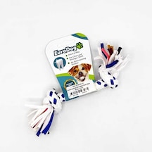Eurodog - 515 - Diş İpi İki Düğüm Kalın Mavi Beyaz - Edntrend - 15 Cm
