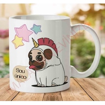 Unicorn Dog Iki Tarafı Baskılı Kupa Bardak Çok Renkli