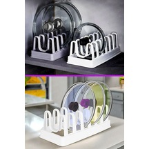 6 Bölmeli Plastik Tabaklık Tencere Kapaklığı Organizer 6 Bölmeli Çok Amaçlı Kurutmalık Bulaşıklık Diğer