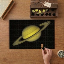 Satürn Gezegeni Tasarımı 240 Parça Ahşap Puzzle Ahşap Kutuda Mpy20140