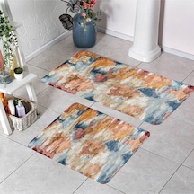 Rovigo Home Baskılı Kaymaz Taban 2 Li Banyo Paspas Takım Rvg5180-100X60-60X50 Çok Renkli