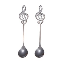 2 Adet Yaratıcı Nota Kahve Karıştırma Kaşığı Siyah