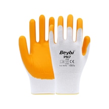 Beybi Pn7 Polyester Örme Nitril Eldiven Sarı