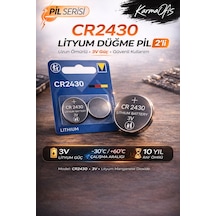 Cr2430 3v Lityum Düğme Pil 2 Li Paket Araç Kumandası, Sensör, Tartı Ve Elektronik Cihaz Pili