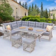 Serena X Rehome Rattan İki Puflu L Köşe Takımı 111