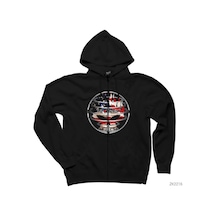 The Offspring Logo 2 Siyah Fermuarlı Kapşonlu Sweatshirt