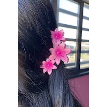 Caş Dekorasyon Pembe Renk Çiçek Figürlü Mandal Toka Pembe