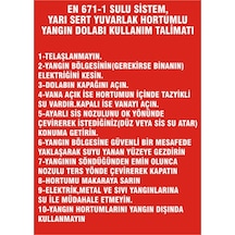 En 671-1 Yangın Dolabı Kullanım Talimatı Levhası