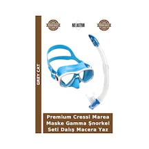 Premium Cressi Marea Maske Gamma Şnorkel Seti Dalış Macera Yaz Çok Renkli