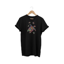 Kaplumbağa Baskılı Siyah T-shirt Siyah