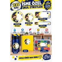 Okul Etiketi Kalem Defter 235 Adet Kişiye Özel İsim Yazılabilen Sticker Futbol Temalı Sarı Lacivert Sarı - Lacivert