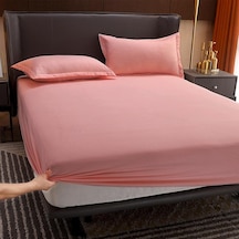 Pembe Yüksek Kaliteli Pamuklu Yatak Örtüsü Kaymaz Sabit Pamuklu Çarşaf Yatak Örtüsü Simmons Koruyucu Kapak 180cmx200cm Standard