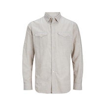 Jack & Jones Jack Jones Erkek Keten Gömlek 12251713 Açık Yeşil