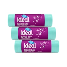İdeal Büyük Boy Çöp Poşeti 7'li 65x80 Cm, Sızdırmaz Ve Yırtılmaz, Ekonomik Büyük Boy Çöp Torbası, Geri D