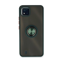 Mep Realme C11 2021 Kılıf Montreal Yüzüklü Silikon Kapak - Yeşil Najmaddin renkli