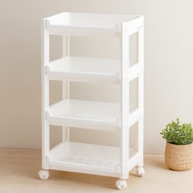 4 Katlı Tekerlekli Sepet Organizer 355x220x670 Mm Renkli