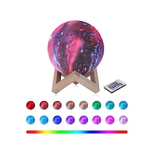 3D Led 16 Renk Uzaktan Kumandalı Renkli Gece Lambası B 8cm Çok Renkli