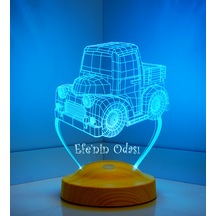 Sevgilambası 3D Led Lamba 3Boyutlu Kamyon Truck Kişiye Özel Hediye Gecelambası