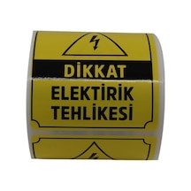 Dikkat Elektirik Tehlikesi Etiketi 70mm X 80mm Ruloda 250 Adet Çok Renkli