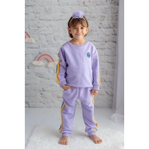 Zeyland Kız Çocuk Şeritli Eşofman Takımı Lila