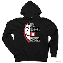 La Casa De Papel Half Face Siyah Kapşonlu Sweatshirt Hoodie