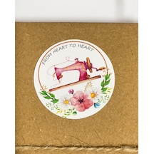 El İşi Çiçekli Yuvarlak Yapışkanlı Sticker Set 4 x 4 CM 106 Adet
