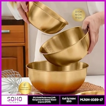 2'li Gold Paslanmaz Çelik Karıştırma Ve Salatalık Kase çok renkli