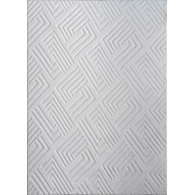 Plato Halı Opqo Ekselans Premium Oturma Odası, Salon, Antre Yıkanabilir Polyester Kaymaz Taban Beyaz Halı