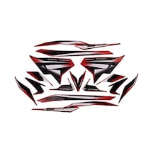 Kırmızı Bajaj Pulsar RS 200 Takım Sticker Etiket Modeli