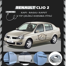 Renault Clio 2 Oto Araç Kapı Koruma Fitili 5metre Parlak Gri Renk