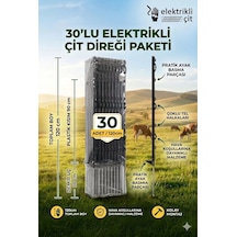 30 Adet 120cm Elektrikli Çit Plastik Direği Kendinden İzolatörlü Ayak Basmalı Çit Kazığı
