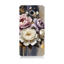 Samsung Galaxy J5 2016 Uyumlu Altın Gölge Peony Büyüsü Desenli Silikon Kılıf Çok Renkli