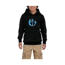 Zepplin Giyim Avatar The Way of Water Tulkun Tribal Siyah Çocuk Kapşonlu Sweatshirt Siyah