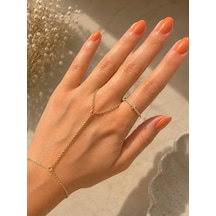 Minimal Yonca Gold Yüzük Çok Renli