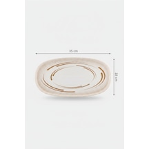 6'lı Toledo Oval Kayık Tabak 35x18cm Dijital Costa Rinart Krem