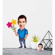 Kişiye Özel Bay Karikatürlü Duvar Sticker 50X70CM 1