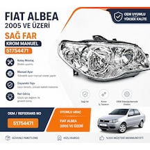 Fıat Albea 2005 Ve Üzeri Sağ Far Krom Manuel 51754471