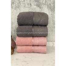 Ditsy El-yüz Havlusu 4 Adet-antrasit-pembe Antrasit - Pembe