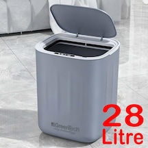 Ayrex Greentech Sensörlü 28 Litre Çöp Kovası Şarj Edilebilir Lityum Pilli / Gt-sc07 Gri Diğer